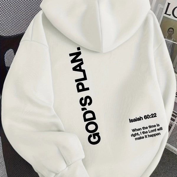 Hooded Sweatshirt for Women with a Warm And Kangaroo Pocket Featuring a GOD Pattern - GLF1317
