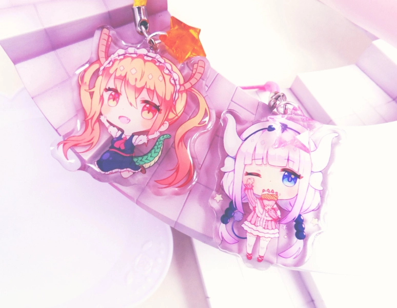 Miss Kobayashi's Dragon Maid clear acrylic charms