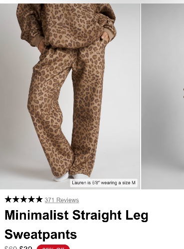 Minimalist Straight Leg Sweatpants brown leopard 