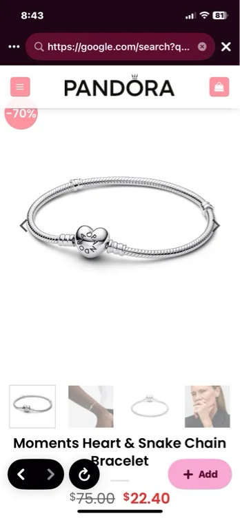 Moments Heart & Snake Chain Bracelet – Timeless Charms – Celebrate Every Moment