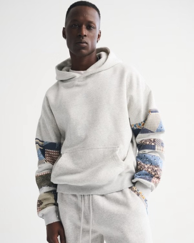 Essential Popover Patchwork Embroidered Hoodie