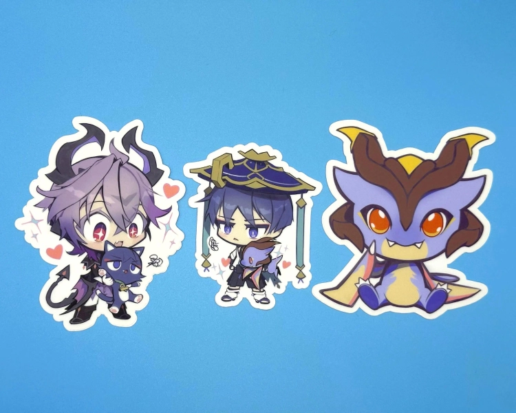 Durin & Wanderer from Genshin Impact. Stickers