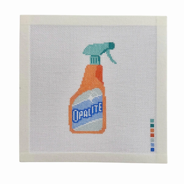 Opalite Spray Bottle Needlepoint Canvas | Pop Culture Handpainted Canvas | Beginner Friendly