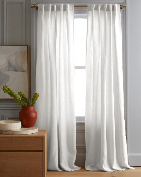 European Linen Curtain in Cream