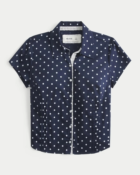 Short-Sleeve Button Front Shirt