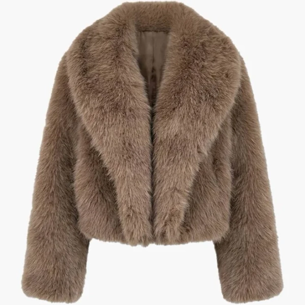Soera Adelheid Faux Fur Coat in Light Brown Women's Faux Fur Coat