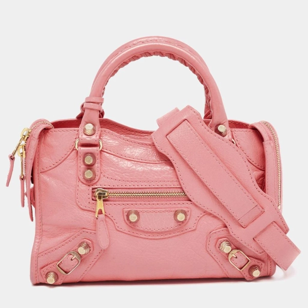 Balenciaga Balenciaga Coral Pink Leather Mini Classic City Bag - Tote Bags - Free Shipping - BeyondStyle