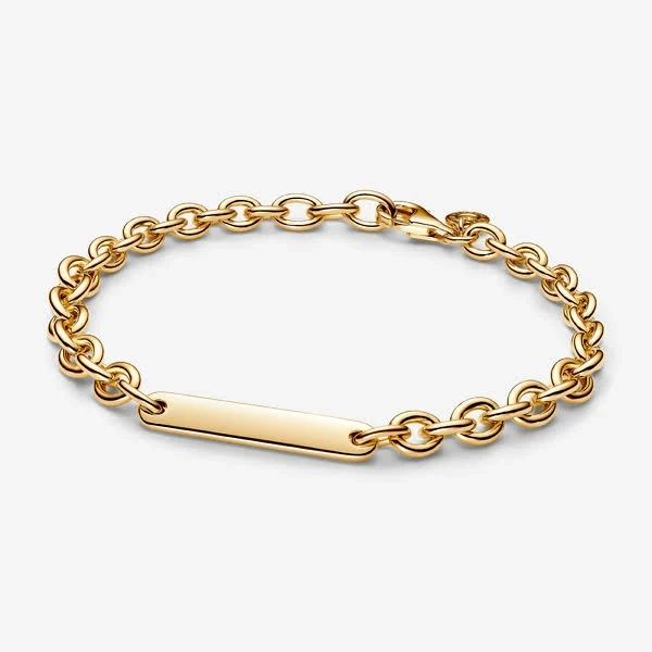 Pandora 14K Gold-Plated Engravable Bar Link Bracelet