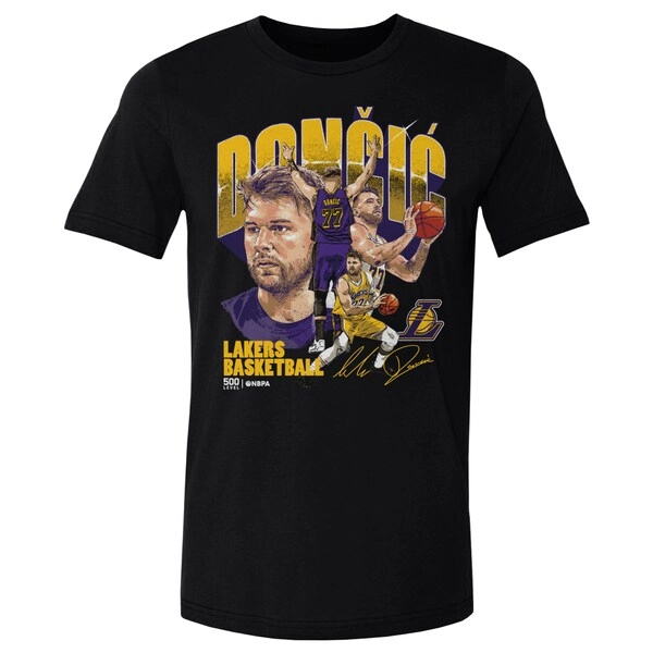 Men's Los Angeles Lakers Luka Dončić 500 Level Black Collage T-Shirt