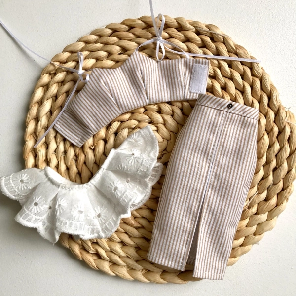 White lace top, striped top or striped skirt, clothes for 1/6 scale doll, 11.5", 12", 30 cm doll outfit blouse for fashionista mtm Clothing