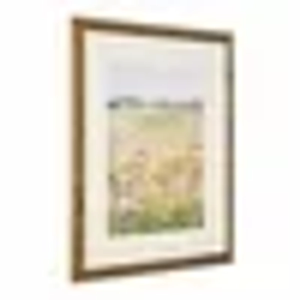 Beautiful 16.63" x 20.63" Framed Vintage Floral Field Landscape Wall Art by Drew Barrymore