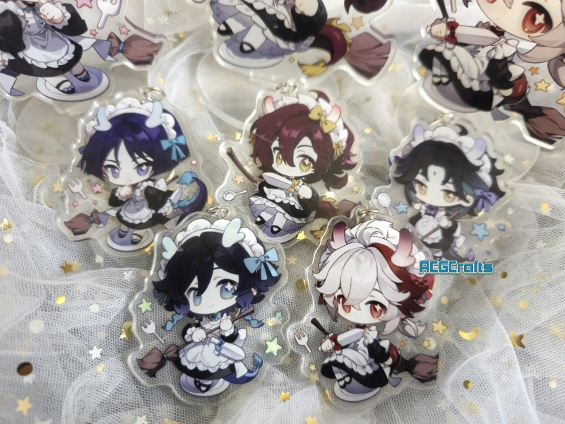 Genshin Impact Maid Acrylic Keychain or Stand -5 characters Wanderer Heizou Xiao Kazuha Venti charm