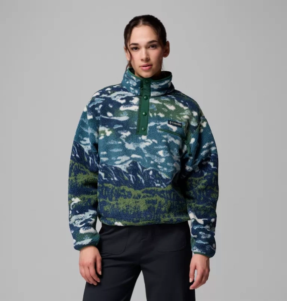 Women's Helvetia™ II Cropped Sherpa Half Snap Printed Fleece