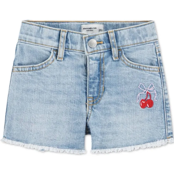 Abercrombie Kids Girls' Bow Cherry Denim Shorts
