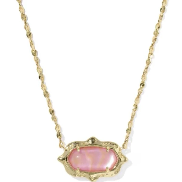 Kendra Scott Elisa Scallop Frame Iridescent Abalone Necklace