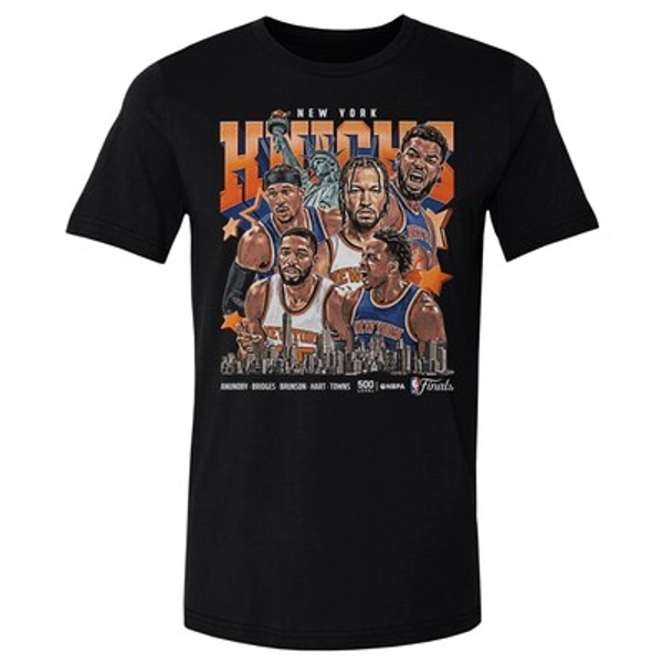 Men's New York Knicks 500 Level Black 2026 NBA Finals Collage T-Shirt