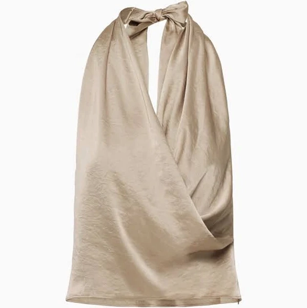 Aritzia Wilfred Women's Martini Satin Halter Blouse