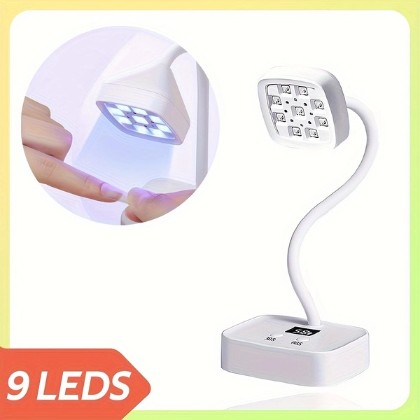 1pc AnnaBeauty Professional Nail Lamp with /LED Dual Light, Quick-Dry Nail, Auto Sensor/Timer (30', LCD Display, Portable Nail dryer with Gooseneck Arm for Home Salon, Gel Polish, USB-Powered (No Adapter Needed) - Formaldehyde-Free, Salon Equipment, Compact Size, Lightweight Construction, Beauty Enthusiasts