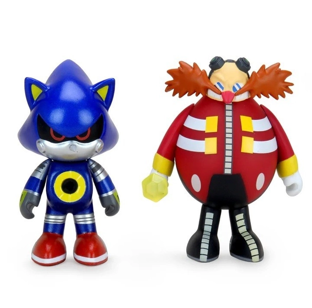 Kidrobot 2020 Metal Sonic the Hedgehog &amp; Dr Eggman 3" Tall 2 Vinyl Figure Pack