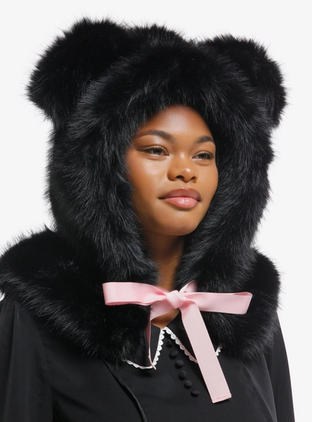 Black Bear Fuzzy Hood