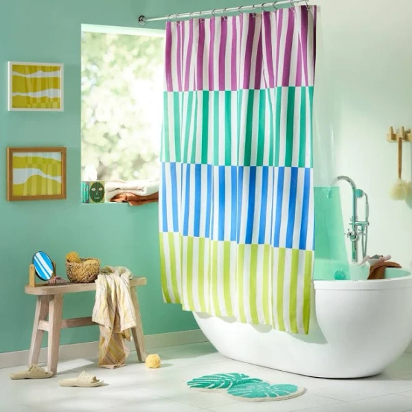 Town & Country Play Adeline Offset Stripe Shower Curtain