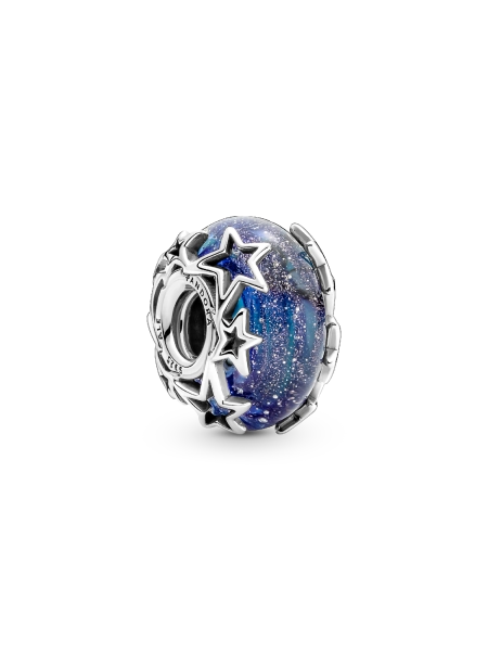 Galaxy Blue & Star Murano Charm