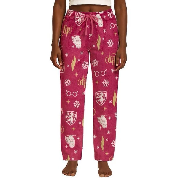 Harry Potter Icons & Snowflakes Lux Plush Fleece Pajama Pants