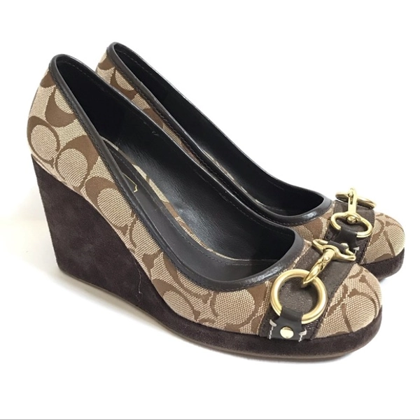 Coach Issy signature and suede wedges