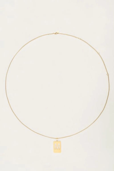 Lange ketting met vierkante initial bedel | My Jewellery