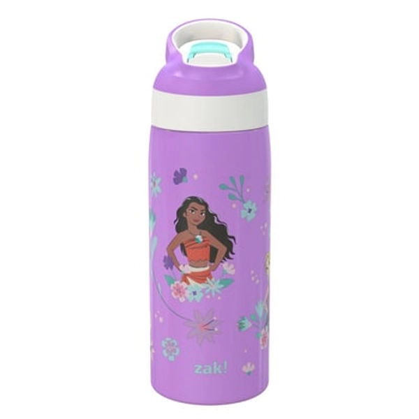 Zak Designs 19oz Princess Stainless Steel Double Wall Vacuum Riverside Water Bottle Purple