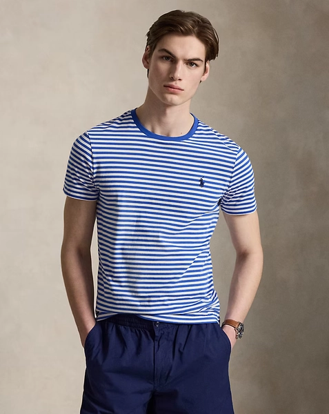 Custom Slim Fit Striped Jersey T-Shirt