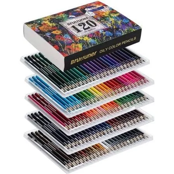 120 Colored Oil Pencils Soft Core Color Pencil Set