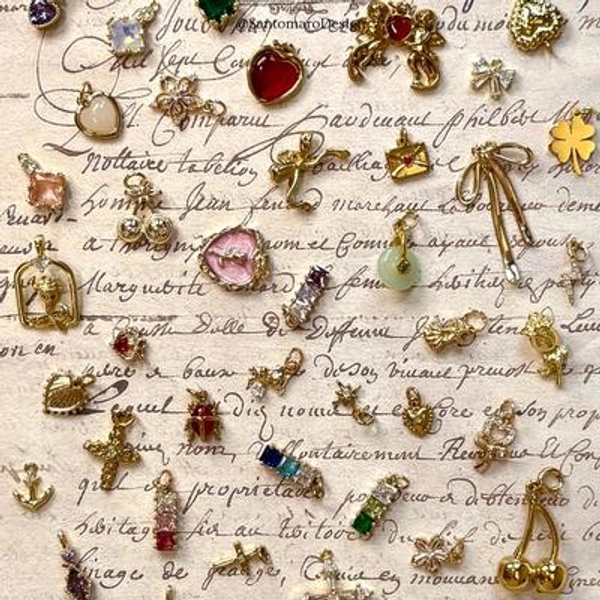 Antique Gold Plated Charm Pendants - 18K Enamel & Crystal Charms | DIY Jewelry Making Supplies | Cute Charms for Necklace Bracelet Earrings