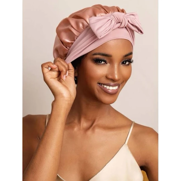 SILKSILKY Pure Silk Bowknot Tie Bonnet