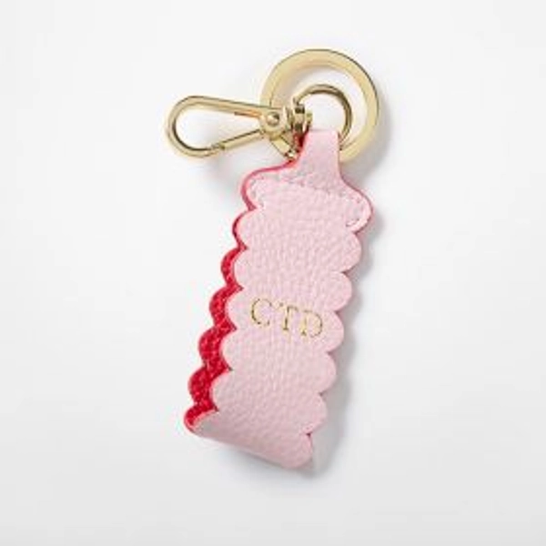 Scalloped Leather Keychain