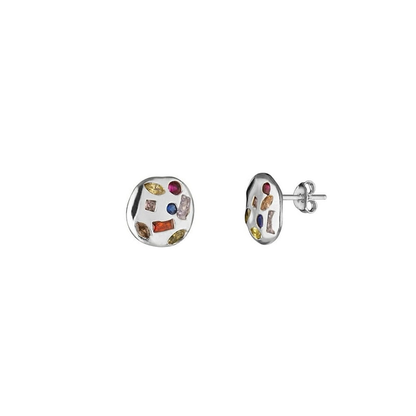 Серьги Марципан с вплавленными камнями. MOSTartmetal | 47 Store