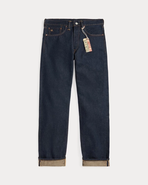 Rechte once-washed selvedge jeans voor heren | Ralph Lauren® BE