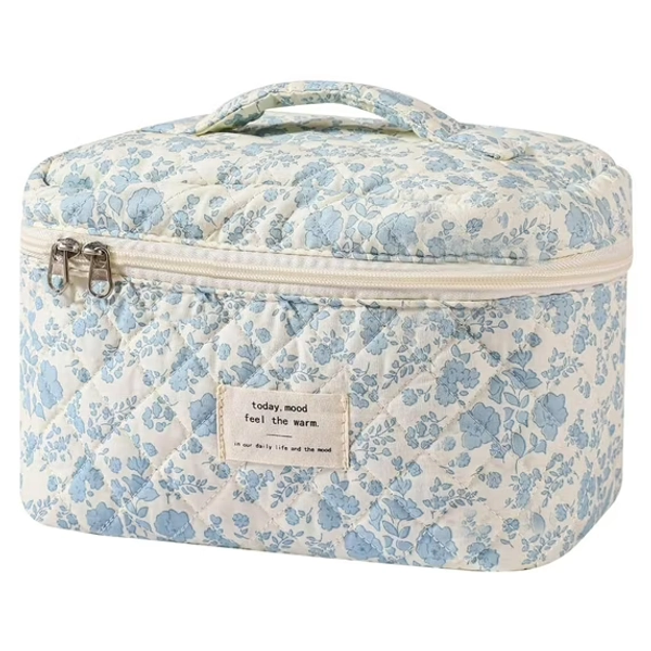 Soda Candy Large Makeup Bag Cotton Cosmetic Bags for Travel Cute Floral Coquette Aesthetic Toiletry Bag for Women