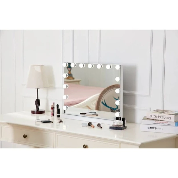 Ebern Designs Hollywood Dimmable Lighted Makeup/Shaving Mirror