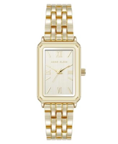 Women's Quartz Rectangular Estate Gold-Tone Metal Alloy and Champagne Dial Watch, 25mm