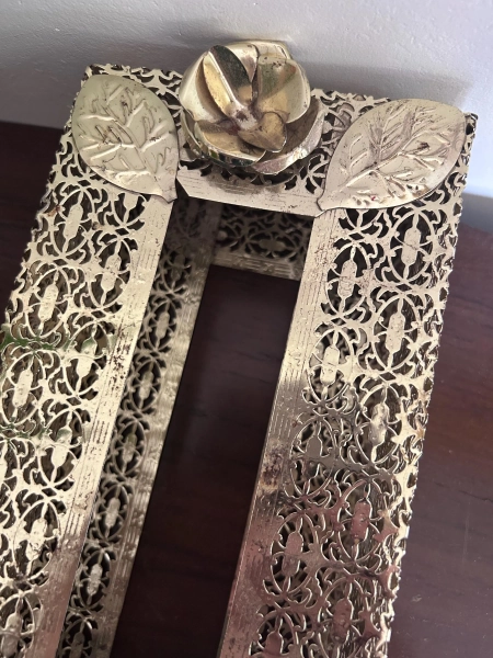 Retro Vintage Mid Century Gold Brass Tissue Box Holder