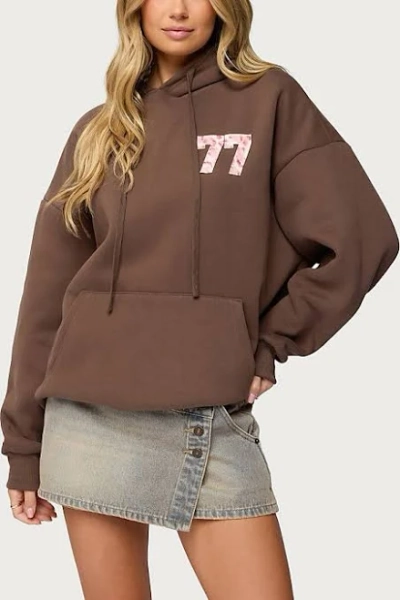 Edikted Women's Leopard 77 Oversized Hoodie