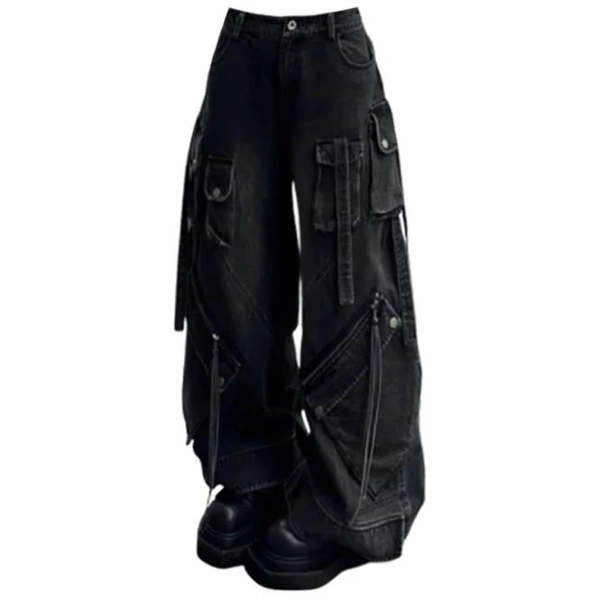Women's Gothic Baggy Oversize Denim Trousers