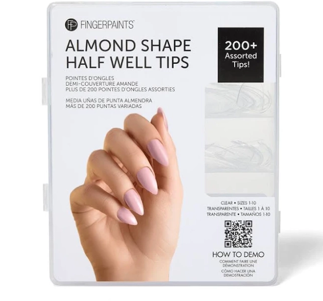 FingerPaints Almond Shape Half Well Tips