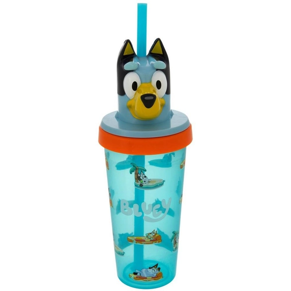 Bluey Head Cup With Straw