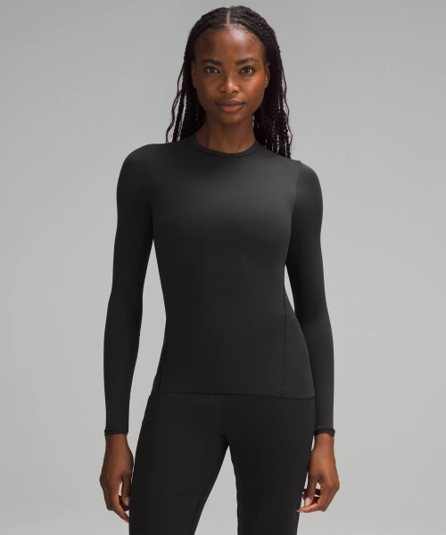 Wundermost Ultra-Soft Nulu Crewneck Long-Sleeve Shirt - Black - XL