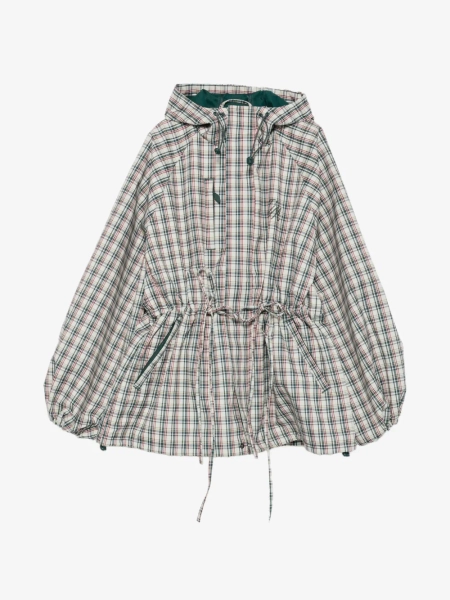 DAMSON MADDER Liu check drawstring raincoat | 10