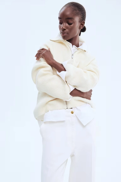Wide High Jeans - White