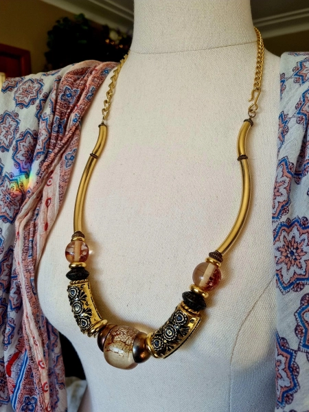 Vintage Beaded Statement Necklace
