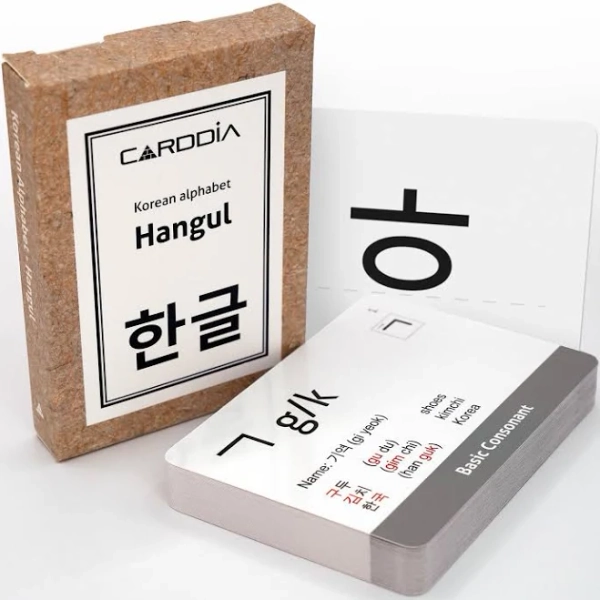 Carddia Korean Alphabet Hangul Flashcards